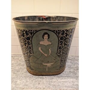 Vintage Victorian Age Depiction On  Metal‎ Can